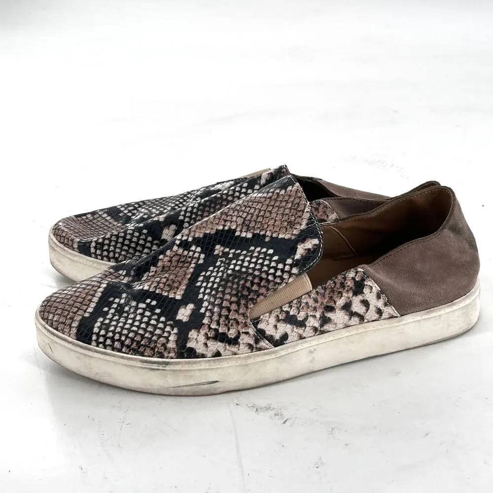 Treasure & Bond Amari Sneakers 11 NWOT Tan Gray Snake Leather Suede Mules